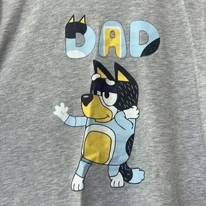 Bluey Dad Short Sleeve T Shirt Gray and Blue size XXL